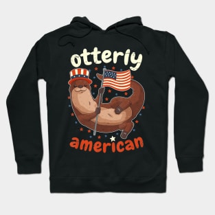 Patriotic Otterly American Flag 4th of July Otter Uncle Sam Hoodie